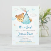 コウテイペンギンの赤ちゃん歓迎会のご案内 男の子ベアちゃん 招待状 (スタンド正面)