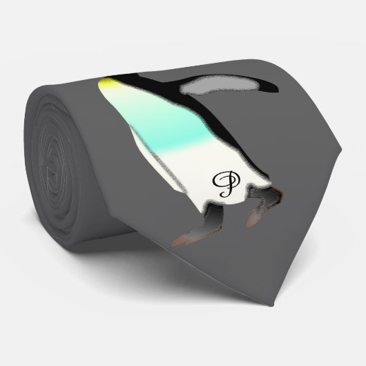 コウテイペンギンのPersoanlizedのモノグラムのイニシャルメンズ ネクタイ (ロール)