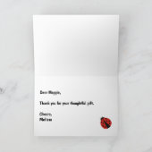 コウテイボシの誕生日お礼メモ カード (内部)