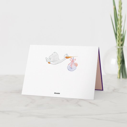 コウテンチョウが女の子の赤ちゃんを出産しました お知らせカード カード (裏面)