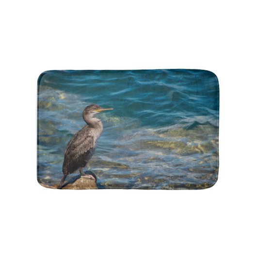 コウテンチョウが岩上に バスマット (正面)