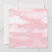 コウテンチョウのピンクの女の子の赤ちゃん 招待状 (裏面)