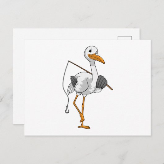 コウテンチョウの漁師 釣り竿付き ポストカード (正面/裏面)