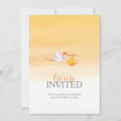 コウテンチョウの赤ちゃん出産おめでとうシャワーの招待状 招待状 (裏面)