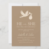 コウテンチョウの赤ちゃん出産 性別発表 招待状 (正面)