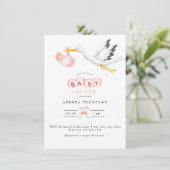 コウテンチョウ | 水彩 赤ちゃん 女の子 シャワー 招待状 (スタンド正面)