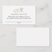 コウノトリおむつラッフルベビーシャワー エンクロージャーカード (正面/裏面)