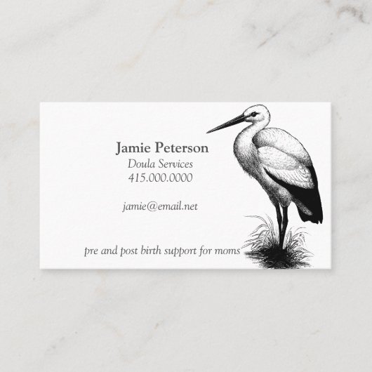 コウノトリがドゥラの名刺を呼ぶ 名刺 (正面)