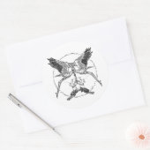 コウノトリとサティエ ラウンドシール (封筒)