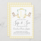 コウノトリとシーベイビーシャワー招待状 招待状 (正面/裏面)