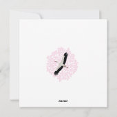 コウノトリとピンクの花が赤ちゃんシャワーへようこそ シーズンカード (裏面)