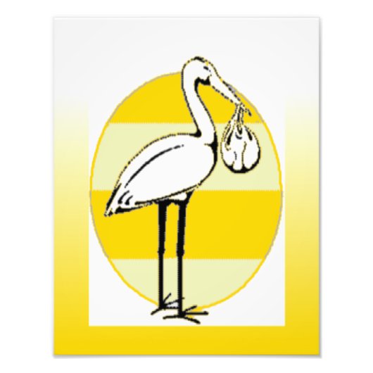 コウノトリとベビー束 フォトプリント            (正面)