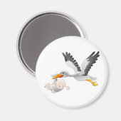 コウノトリとベビー マグネット (正面/裏面)