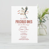 コウノトリと双子の赤ちゃんシャワー 招待状 (スタンド正面)