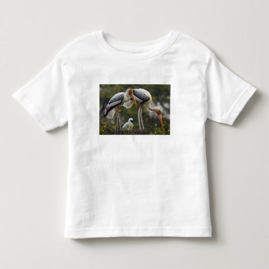 コウノトリと巣の幼鳥、ケオラデオ トドラーTシャツ (正面)