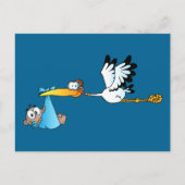 コウノトリと男の赤ちゃんアフリカ系アメリカ ポストカード (正面)