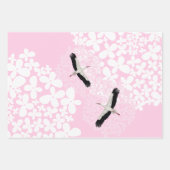 コウノトリと野生の花 ラッピングペーパーシート (正面2)