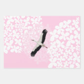 コウノトリと野生の花 ラッピングペーパーシート (正面)