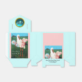 コウノトリのツイン赤ちゃんシャワーブルージェムストーンモノグラム フェイバーボックス (折り畳みなし)