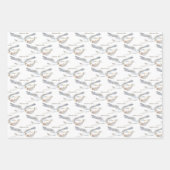 コウノトリのワイルドフラワーリボンベビーシャワー ラッピングペーパーシート (正面3)