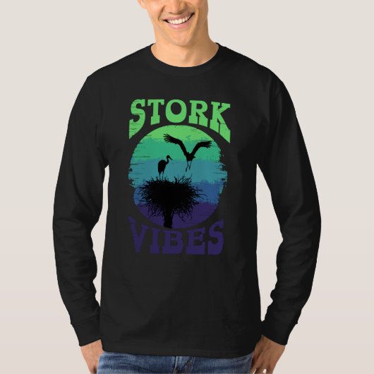 コウノトリの気分 コウノトリ サギ類 サギ 鳥類学者  2 Tシャツ (正面)