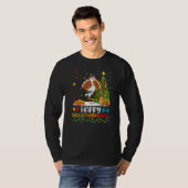 コウノトリの鳥 幸せなコウノトリ hellothanksmas tシャツ (正面フル)