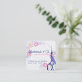 コウノトリはさみ裁縫 スクエア名刺 (スタンド正面)