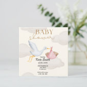 コウノトリはベビーの赤ちゃんシャワーを持ってくる 招待状 (スタンド正面)