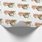 コウノトリピンク白い赤ちゃんガールシャワー ラッピングペーパー (角)