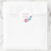 コウノトリフローラ水の色ベビーシャワーありがとう ラウンドシール (バッグ)