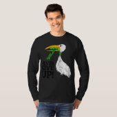 コウノトリ与えやカエルのプレミアムを決してアップしない Tシャツ (正面フル)