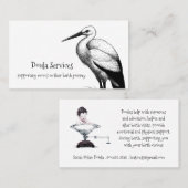 コウノトリ及びベビーの鱗片又は助産師 名刺 (正面/裏面)