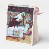 コウノトリ双子のベビーガールシャワーピンク宝石モノグラム フェイバーボックス (裏面サイド)