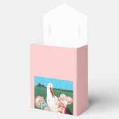 コウノトリ双子のベビーガールシャワーピンク宝石モノグラム フェイバーボックス (オープン)