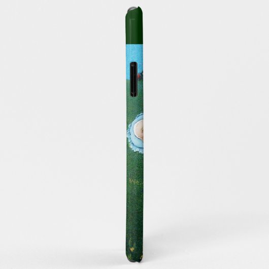 コウノトリ双子の赤ちゃんシャワー、ピンク、ティール（緑がかった色）ブルーモノグラム Case-Mate iPhoneケース (裏面/右)