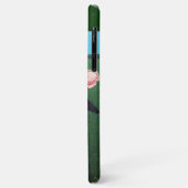 コウノトリ双子の赤ちゃんシャワー、ピンク、ティール(緑がかった色)ブルーモノグラム Case-Mate iPhoneケース (裏面/左)