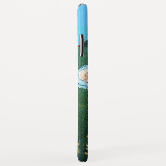 コウノトリ双子の赤ちゃんシャワー、ピンク、ティール(緑がかった色)ブルー Case-Mate iPhoneケース (裏面/右)