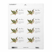 コウノトリ女の子の赤ちゃんシャワー、ピンクの白 ラベル (フルシート)