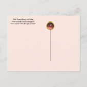 コウノトリ女の子の赤ちゃんシャワー、ピンクの野生のバラモノグラム インビテーションポストカード (裏面)