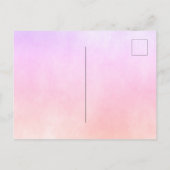 コウノトリ女の子ピンクパープルバラ金ゴールド赤ちゃんシャワー ポストカード (裏面)