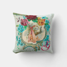 コウノトリ女の子ベイビーシャワーフローラモノグラムキープサケ