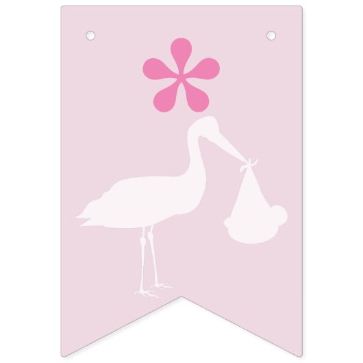 コウノトリ性別が赤ちゃんシャワーのバンティングフラグを明らかにする バンティングフラッグ (第1の旗)