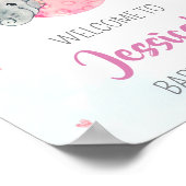 コウノトリ歓迎パーティーサイン女の子エレファントポスター ポスター (角)