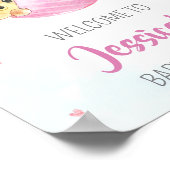 コウノトリ歓迎パーティーサイン女の子ベアーパーティーポスター ポスター (角)