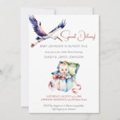 コウノトリ特別おもしろい配達赤ちゃんシャワー 招待状 (正面)