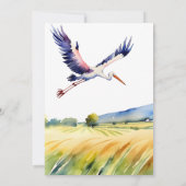 コウノトリ特別おもしろい配達赤ちゃんシャワー 招待状 (裏面)