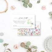 コウノトリ特別配達ベビーシャワーおむつラッフル エンクロージャーカード