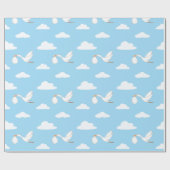 コウノトリ特別配達赤ちゃんシャワー招待状 ラッピングペーパー (フラット)