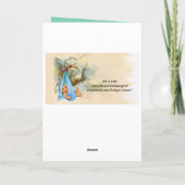 コウノトリ男の子の赤ちゃんシャワーブルージェムモノグラム 案内状 (裏面)