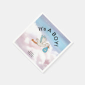 コウノトリ男の子の赤ちゃんシャワー スタンダードカクテルナプキン (角)